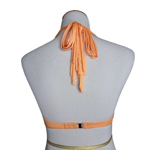 Relisting! Victorias Secret Push Up Fringe Strap Bikini Swim Top Orange 34C - Picture 5 of 13